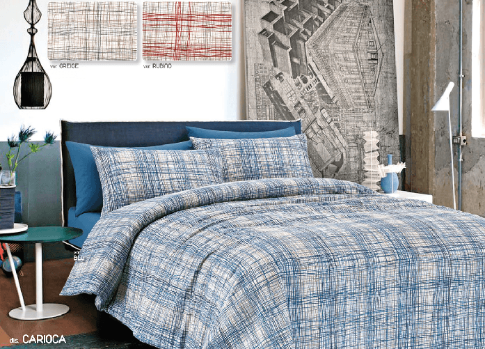 Completo Lenzuola In 100% Cotone Disegno Carioca