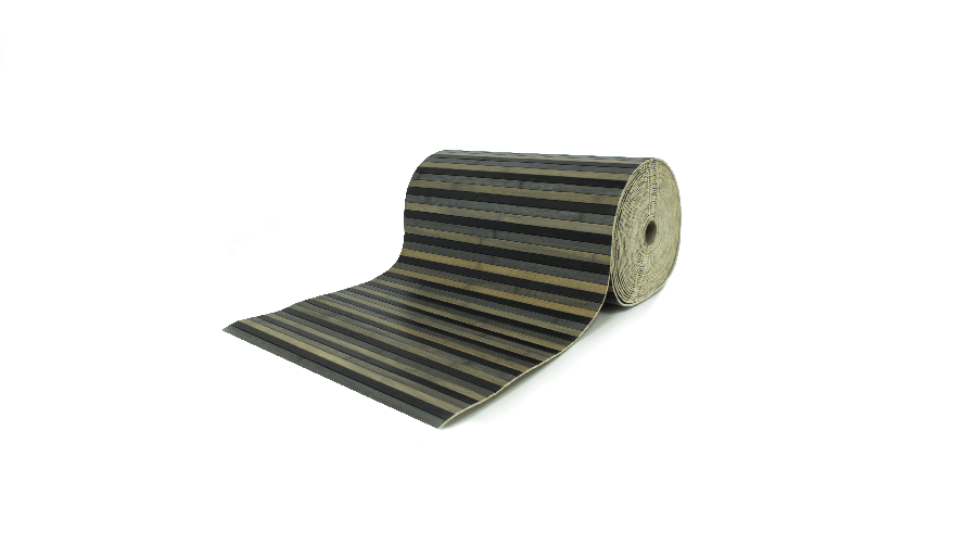 BIANCHERIAWEB Tappeto Bamboo Passatoia Antiscivolo Degradè Colore Nero Colore Nero,Misura 50x180