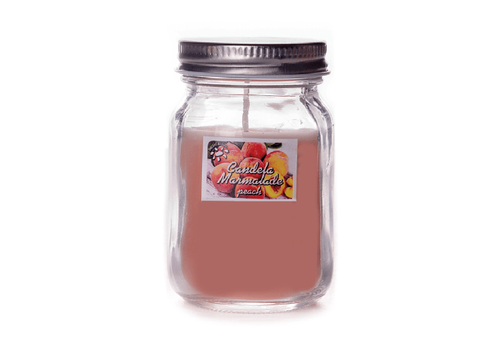 BIANCHERIAWEB Candele Profumate In Barattolo Di Vetro Modello Marmalade In Varie Fragranze Colore Pesca,Misura Candela