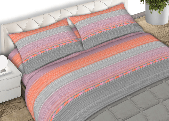 BIANCHERIAWEB Completo Lenzuola 100% Cotone Made Italy Disegno Frame C.N Colore Grigio,Misura Piazza e Mezza