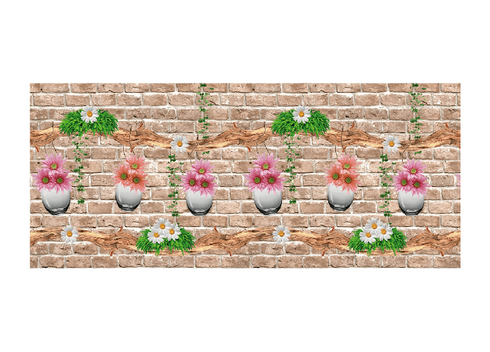 Tappeto Passatoia Cucina Digitale Antimacchia Retro Antiscivolo Vase Floreale