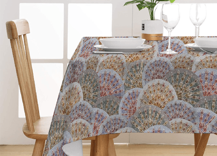 BIANCHERIAWEB Tovaglia Tavolo Cucina Copritavola Digitale 100% Cotone Ventagli E Spighe SV Colore Ventagli Spighe,Misura 145x250