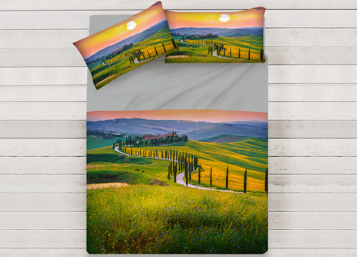 Lenzuola Copriletto Letto Sogni D'oro 100% Cotone Disegno Tuscany 65