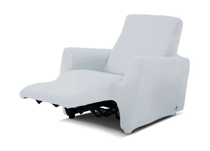 BIANCHERIAWEB Copripoltrona Reclinabile Antimacchia Elasticizzata Genius Relax Lounge Tinta Unita Colore Bianco,Misura Poltrona