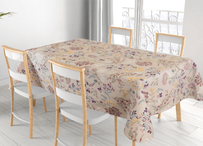 BIANCHERIAWEB Tovaglia Salotto/Cucina In Tessuto Miros Made In Italy Disegno Fiori Vicky Colore Vicky,Misura 140x240