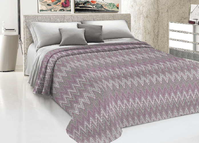 Copriletto Piquet Primavera Estate 100% Cotone Disegno Spinato Rigato