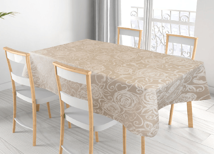 Tovaglia Salotto/Cucina In Tessuto Miros Made In Italy Disegno Amelie Bianco