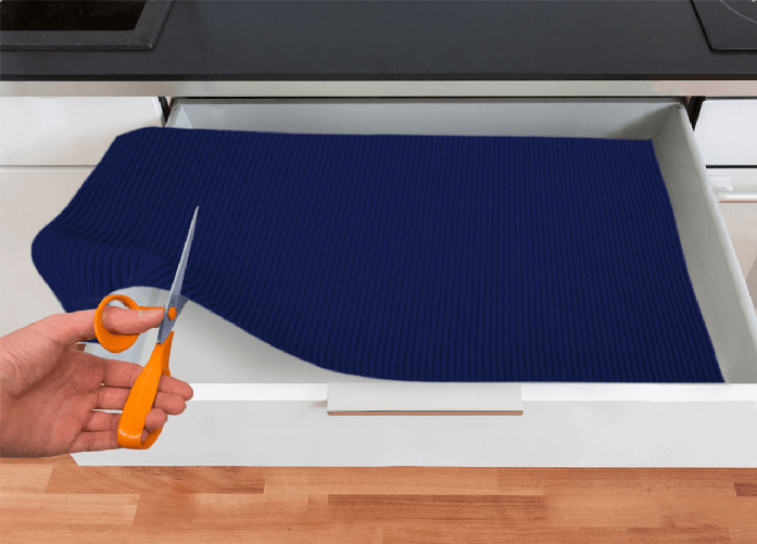 BIANCHERIAWEB Tappetino Gommato Antiscivolo Multiuso Per Cassetti e Superfici Colore Blu Colore Blu,Misura 65x500cm