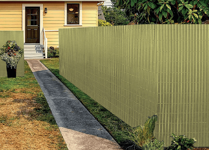 BIANCHERIAWEB Rotolo Arella PVC Rete Recinzione Listelle Frangivista Da Esterno Colore Natural,Misura 100x500