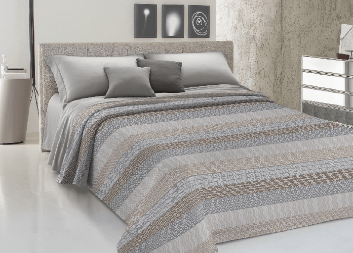 Copriletto Piquet Primavera Estate 100% Cotone Disegno Azteco