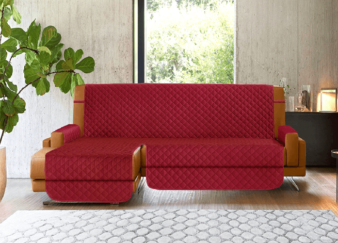 Copridivano Penisola Antimacchia Antiscivolo Trapuntato Imperiale Bordeaux