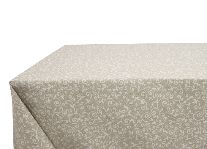 BIANCHERIAWEB Tovaglia Miros Resinata Antimacchia Copritavolo Cucina Disegno Stefy Colore Beige,Misura 140x240