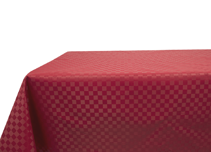 BIANCHERIAWEB Tovaglia Cerata Antimacchia Disegno Damina PVC Tinta Unita Quadretti Colore Bordeaux,Misura 140x240