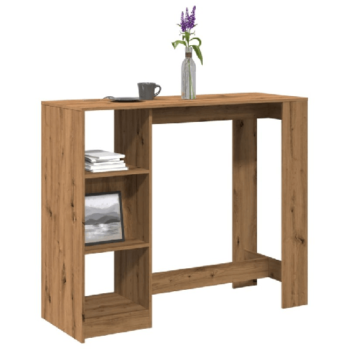 VidaXL Tavolo Bar con Ripiano Rovere 124x46x103,5 cm Multistrato