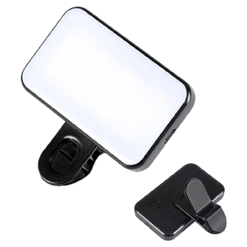 TrAdE Shop Traesio-Luce Ricaricabile Video Led Portatile Pannello Luminoso Con Clip Usb Riprese Telefono -