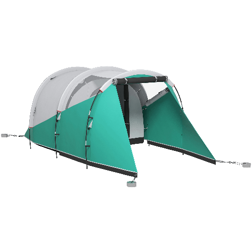Outsunny Tenda da Campeggio 2-4 Posti Impermeabile a Tunnel con Borsa di Trasporto, 460x260x190 cm, Verde