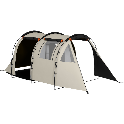 Outsunny Tenda da Campeggio 4-5 Persone con Copertura Oscurante, Impermeabile con Borsa di Trasporto, Kaki