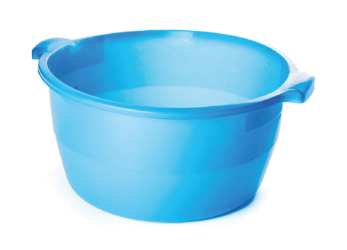 BIANCHERIAWEB Bacinella Per Bucato Pulizie Rotonda In Plastica Azzurra Con Manici Laterali Colore Bacinella,Misura 40cm