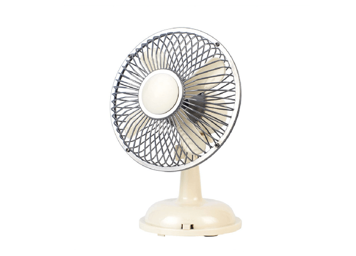 BIANCHERIAWEB Ventilatore Da Tavolo Silenzioso Batteria Ricaricabile USB Modello Vintage Misura Ventilatore,Colore Panna