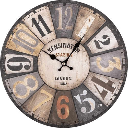 Lowell Orologio da Parete Hold Style Cassa in Mdf Quadrante Anticato Diamertro 33.5cm