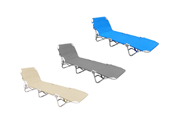 BIANCHERIAWEB Lettino Spiaggia Piscina Schienale Regolabile Pieghevole Camping Beach Buenos Aires Misura Lettino,Colore Blu