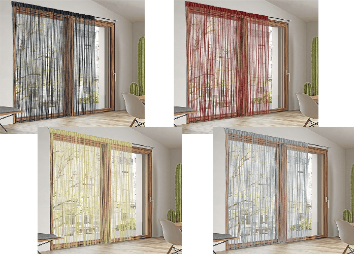 Tenda Antimosca Antirumore Caduta Pannello Porta Finestra Casa Multistring Silver