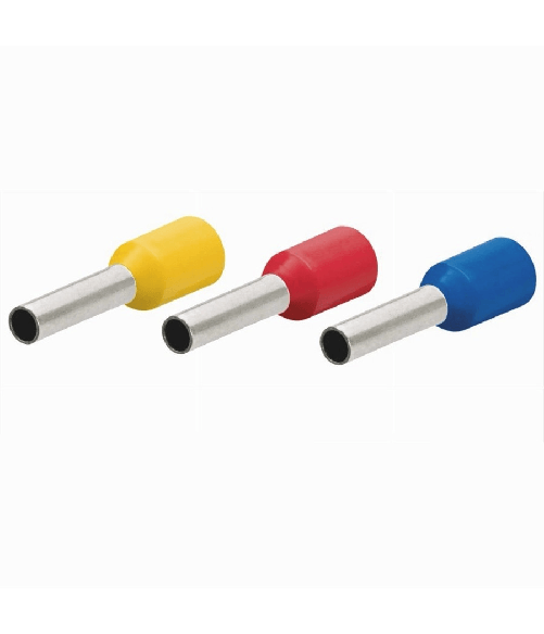 TrAdE Shop Traesio - Confezione 100pz Tubetto Capicorda Isolato Per Cavi Da 4 Mm² Terminale 9mm E4009 - Colore Blu