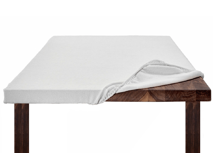 BIANCHERIAWEB Copritavolo Mollettone SalvaTavolo SottoTovaglia Protezione Macchie Feltro Bianco Elastico Sul Colore Bianco,Misura rotondo 170