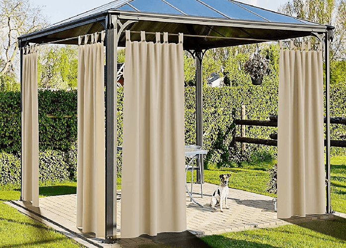 BIANCHERIAWEB Tenda Gazebo 160x270 Per Esterno Passanti Con Bottoni Springfield Tinto Unita Colore Grigio,Misura Springfield