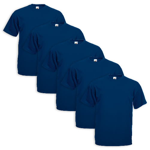 Fruit of The Loom Set 5 T-Shirt Fruit Of The Loom Cotone Modello Valueweight Vari Colori Colore Blu,Taglia 5XL