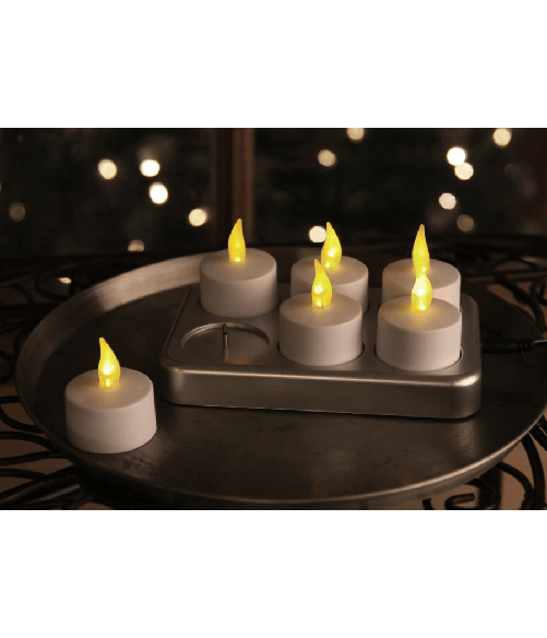 TrAdE Shop Traesio Kit Candele Candeline A Led Fiamma Tremolante Lumini Con Batterie Incluse Calda - Quantità 6 Pezzi
