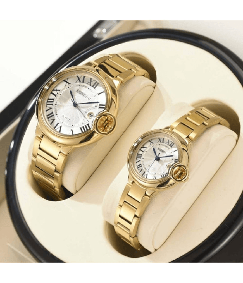 TrAdE Shop Traesio Orologio Da Polso Uomo Donna Longbo 80771 Quarzo Data Impermeabile Dorato Bianco - Modello Donna
