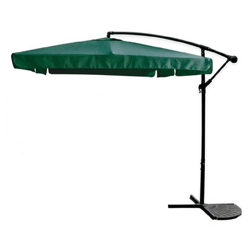 TrAdE Shop Traesio Ombrellone A Braccio Laterale Da Giardino 3x3mt Protezione Sole Verde Con Base 223215 -