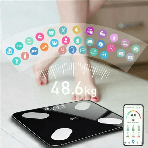 YYL Bilancia 180Kg Bluetooth Smart Digitale Pesapersone Fitness Grasso Corporeo NERA