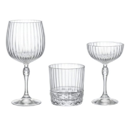 BORMIOLI ROCCO Set 6 bicchieri America'20S Bormioli Formato gin tonic c/piede - cl.74,5 - cm.10,9 - h.cm.22,6