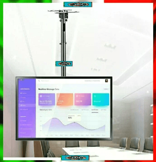 SARISTORE Staffa TV Soffitto Universale 20-55” VESA 400x400 Regolabile Fino a 88cm