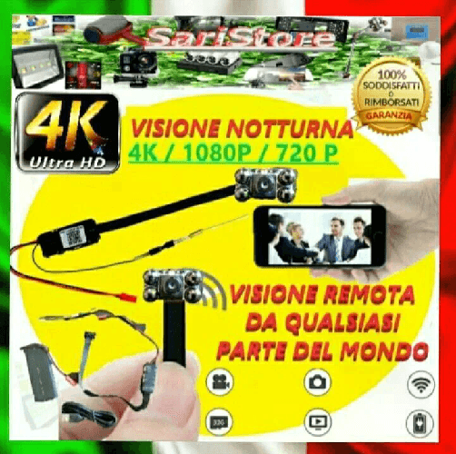 LEOVIN Mini Micro Camera WiFi 2,4 GHz Full HD 1080P Audio Video Visione Notturna Remota