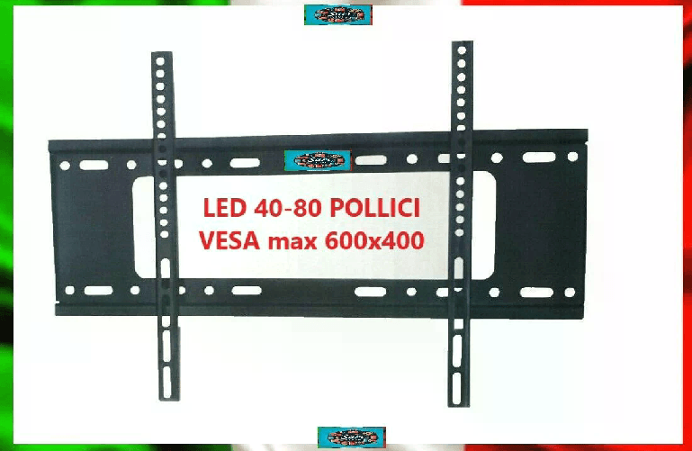 Leovin Staffa TV 40''-80'' Universale Inclinabile VESA 600x400, Max 55kg, Nera