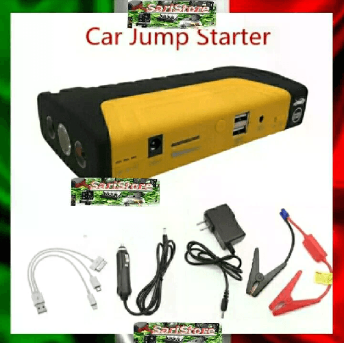 Starter Avviatore Auto Batteria 12V Cavetti Portatile Emergenza Powerbank Usb