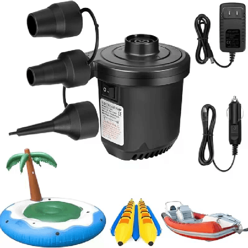 KmtStyle Pompa ad aria elettrica 12V 3 ugelli per gonfiaggio e sgonfiaggio Casa , Auto