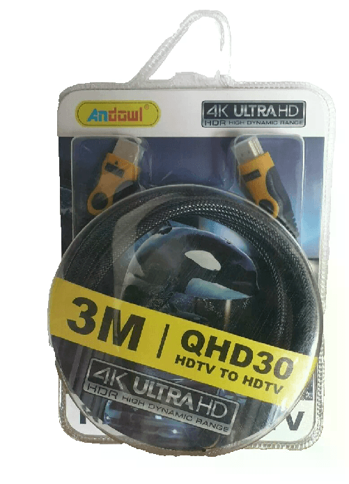 ANDOWL Cavo HDMI 4K Ultra HD 3m | 3D, HDR, 2.0 | PS5, Xbox, TV, Proiettore, DVD