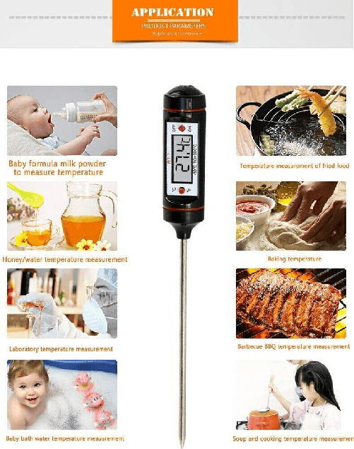 LEOVIN Termometro Digitale Cucina Sonda Alimenti e Barbecue Celsius/Fahrenheit, MAX/MIN