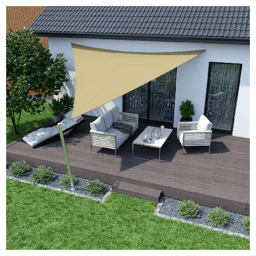 TrAdE Shop Traesio Vela Tenda Triangolare Parasole Protezione Sole Ombreggiatura Giardino 3x3x3mt Beige 017019 -