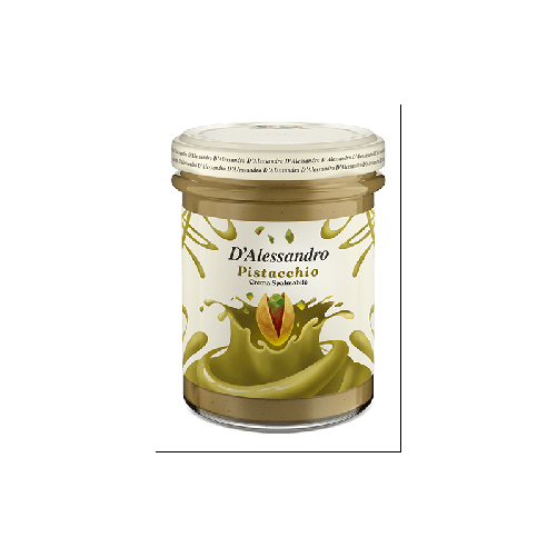 D'Alessandro Crema spalmabile al Pistacchio vasetto da 220gr senza glutine per dolci gelato e dessert