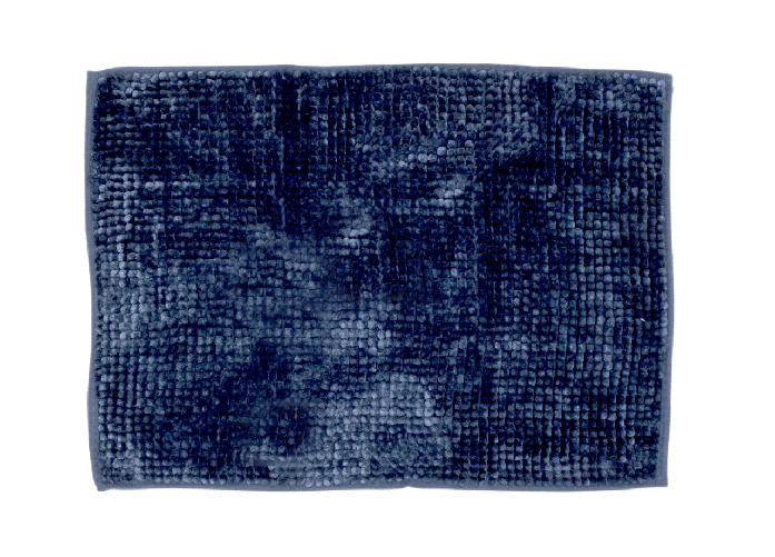 BIANCHERIAWEB Tappeto Shaggy Bagno E Cucina Retro Antiscivolo Microfibra Mod. Perla Blu Navy Colore Blu,Misura 50x80