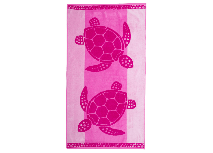 BIANCHERIAWEB Telo Mare Jacquard Spugna Asciugamano Spiaggia Disegno Tulum Colore Fucsia,Misura Telo Mare