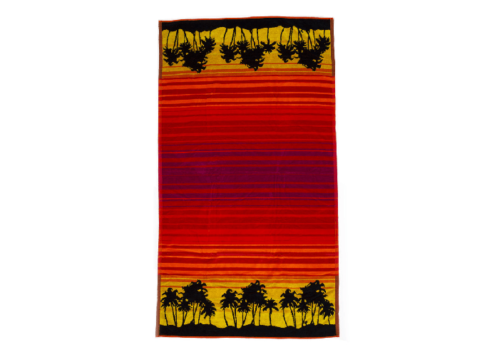 BIANCHERIAWEB Telo Mare Spiaggia Piscina Jacquard In Spugna Disegno Sunrise Arancio Colore Sunrise,Misura 90x170