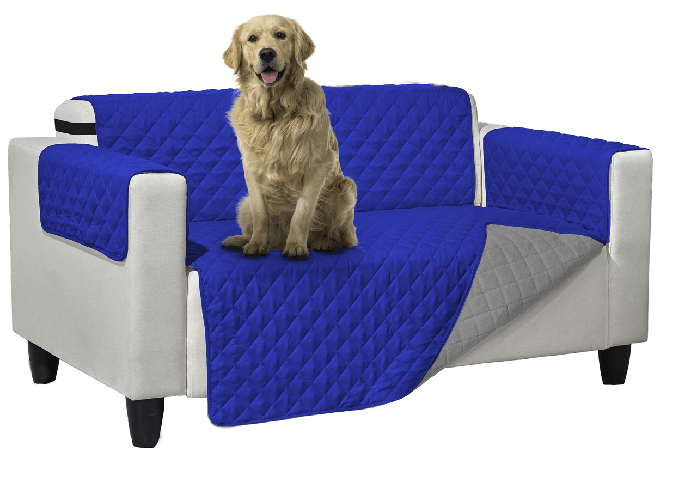 BIANCHERIAWEB Copridivano Trapuntato Queen Antimacchia Double Face Blu-Grigio Colore Blu-Grigio,Misura 2 Posti