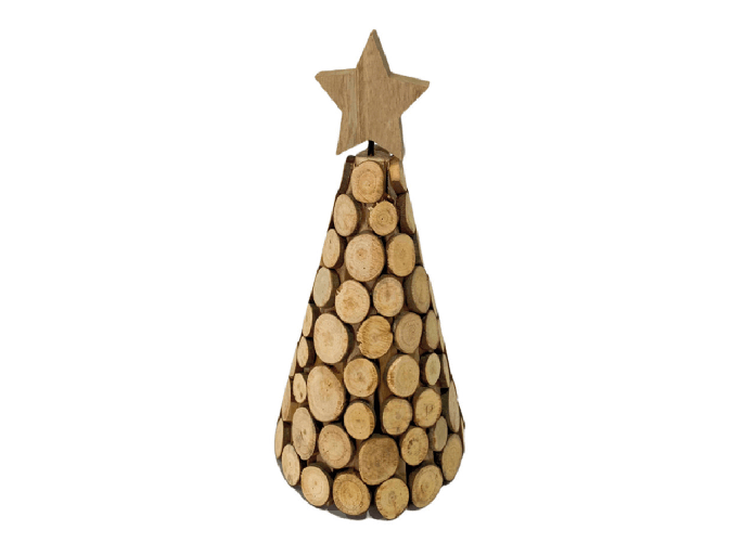 BIANCHERIAWEB Albero Natale Da Tavolo Alberello In Legno Decorazione Natalizia Mod. Milo Colore Milo,Misura 17x37