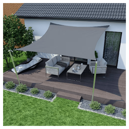 TrAdE Shop Traesio Vela Tenda Quadrata Parasole Protezione Sole Ombreggiatura Giardino 3x3mt Grigio 222584 -